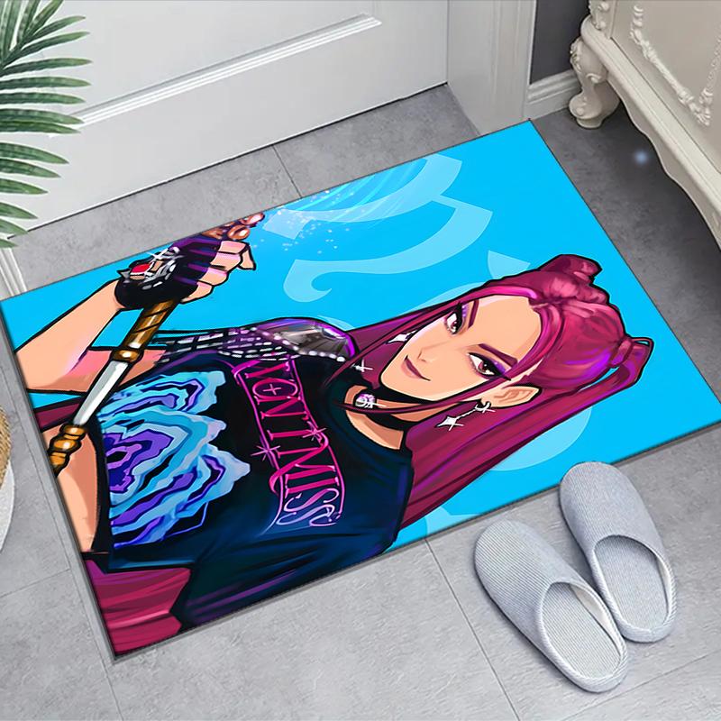 1pc KPop Demon Hunters MIRA2 Design Area Rug - Non-Slip, Soft & Cozy Floor Mat for Living Room, Bedroom, Office - Indoor/Outdoor Decorative Carpet