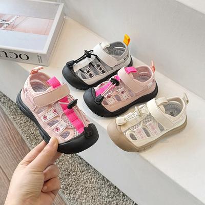 Fashion Children Sports Sandals New Kids Hollow and Breathable Causal Sneakers Summer Fashion Boys Girls Patchwork Mesh Beach Flat Shoes