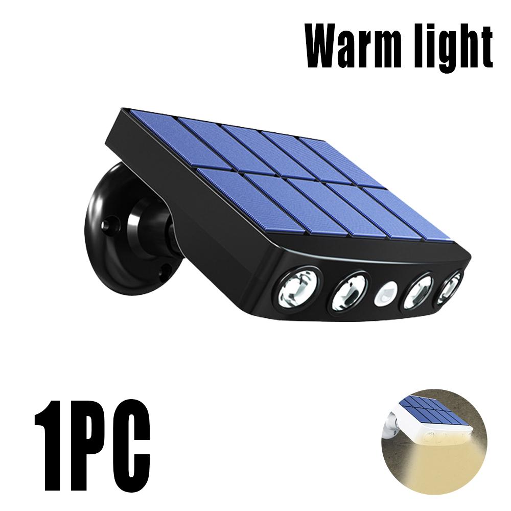 1-4PC solenergi LED-lys utendørs bevegelsessensor dekorasjon overvåkingslys balkong vanntett spotlight 4LED solar hagebelysning