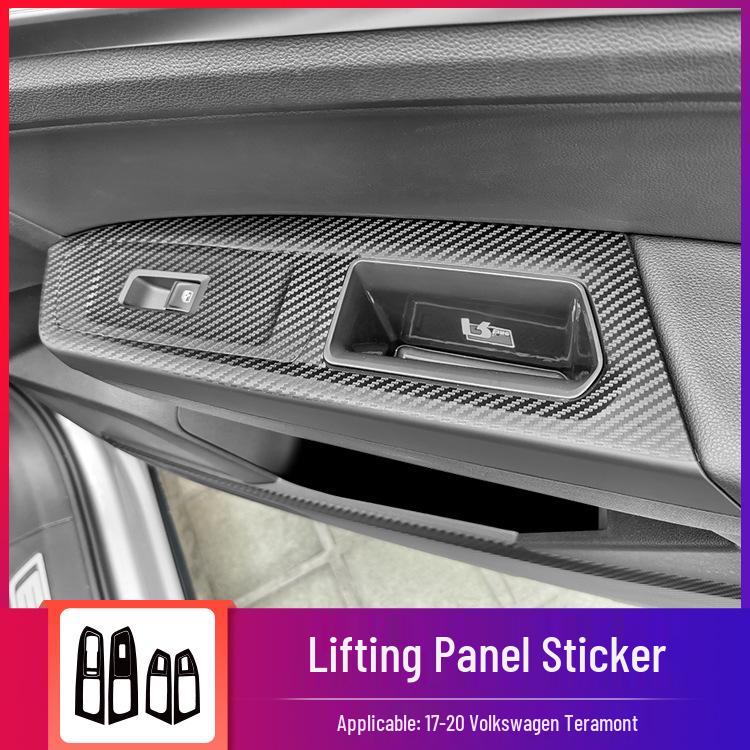 

Обробка салону з вуглецевого волокна для Volkswagen Teramont 2017-2021: Набір захисних наклейок для центральної консолі, панелі приладів та дверей