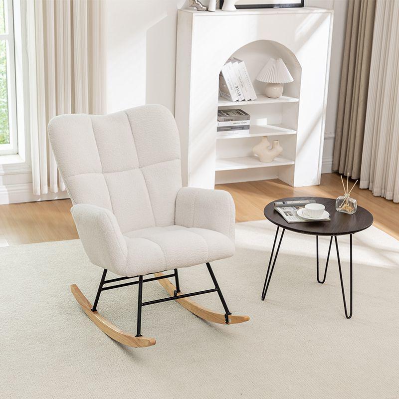 Nordic Lambswool Rocking Chair for Home & Bedroom Leisure