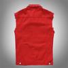 Men's Spring, Summer And Fall Models Vest Red Slim Handsome Cool Rivets Sleeveless Shoulders Undershirt