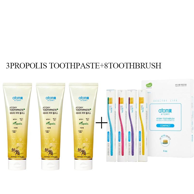 

Atomy Toothpaste Propolis 200g+Atomy Toothbrush 8шт Набір 3PCS+toothbrush