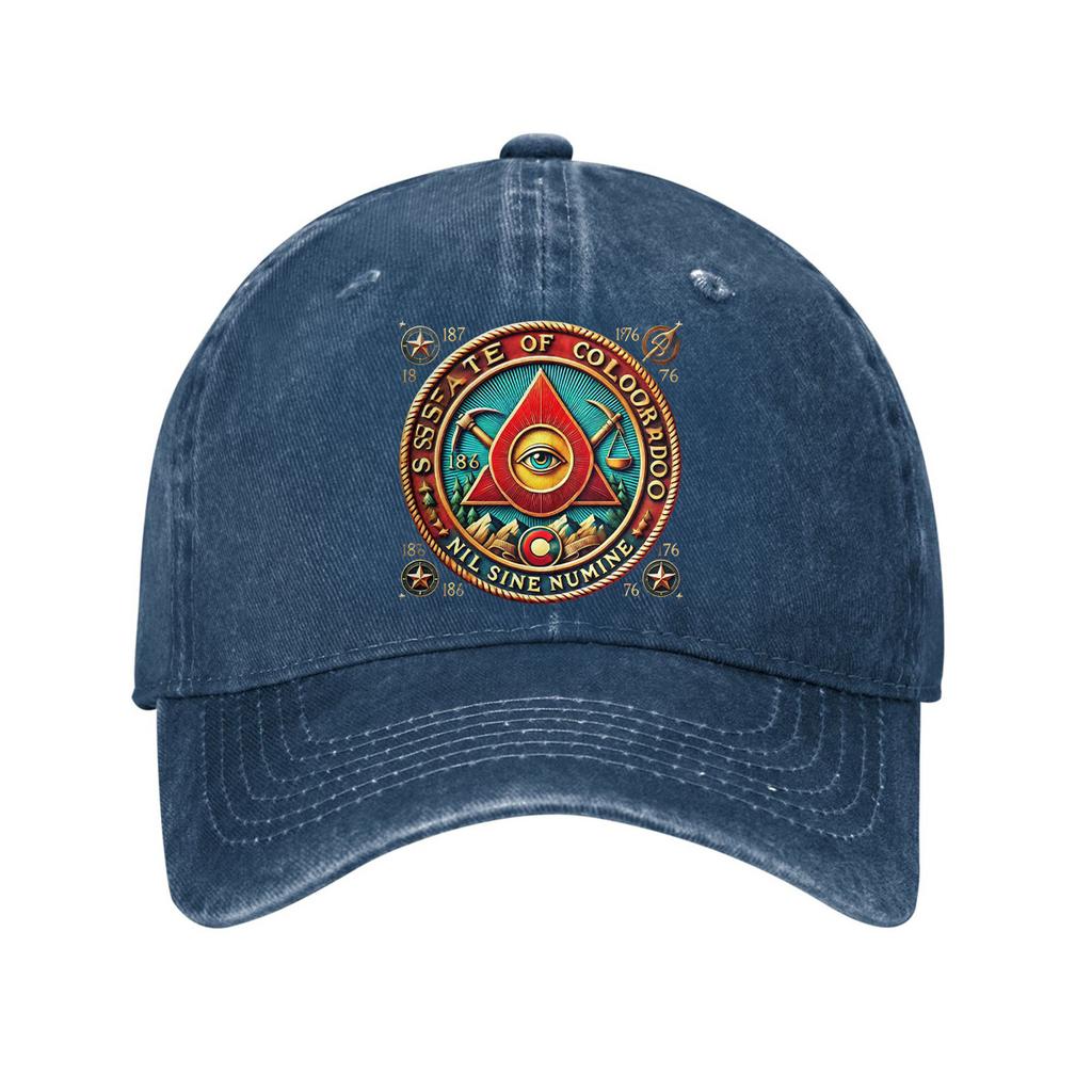 Masonic Eye Baseball Cap Adjustable Cotton Denim Dad Hat Casual Outdoor Headwear