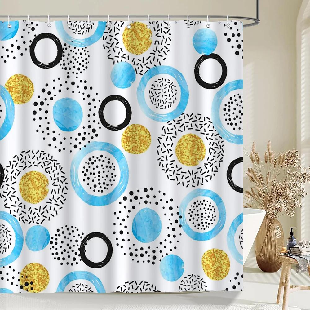 Modern Simple Shower Curtain Nordic Abstract Geometry Shower Curtains Home Bathroom Decor Fabric Bath Curtains With Hooks