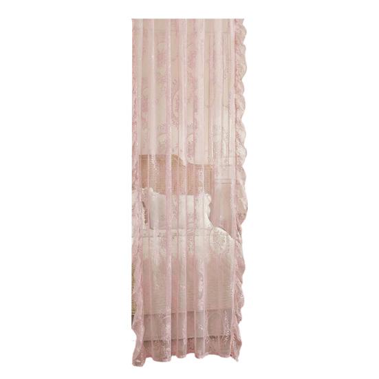 Volantvorhänge, Französischer Pastorale Spitzen-Gardine, Lichtfilternde Fenstergardine, 2-in-1 Doppelnutzung Kurzer Vorhang für Wohnzimmer Schlafzimmer Balkon Erker