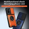 For Xiaomi Poco M7 4G (169mm) / Poco M7 Plus 5G Magnetic Case Ring Holder Foldable Kickstand TPU PC Phone Cover with Camera Lens Slider