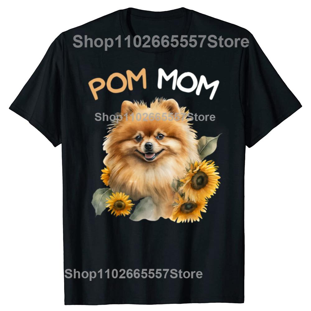 

Забавные футболки с графикой мамы померанского шпица, мамы собаки пом, мужские хлопковые юмористические футболки, уличная одежда, футболка с коротким рукавом, унисекс, свободная одежда 4XL