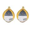2pcs Punk Black Enamel Stainless Steel Pendant Necklace Charms Base Gold Plated Earrings Material DIY Bracelets Jewelry Findings