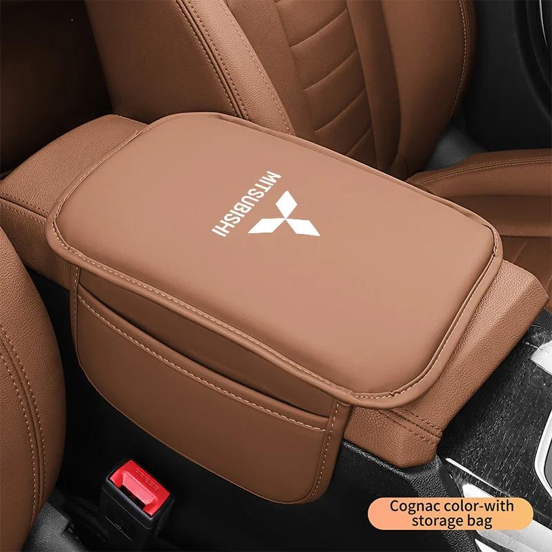 Car Armrest Box Mats PU Leather Auto Center Console Covers for Mitsubishi Outlander ASX Fortis Lancer Pajero Sport Eclipse Cross