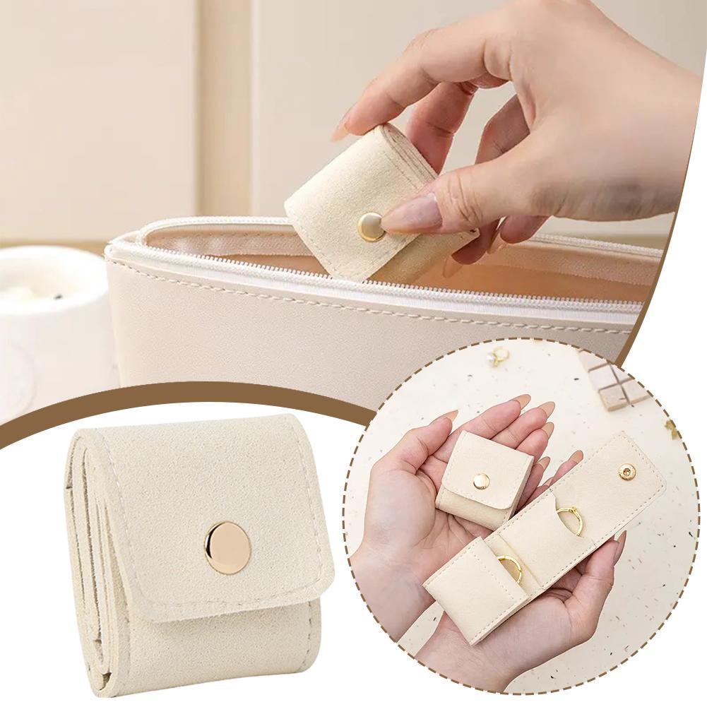 Cute Mini Travel Jewelry Organizer Bag Portable Foldable Necklace Ring Earrings Packing Bag Small Storage Bag For Accessories
