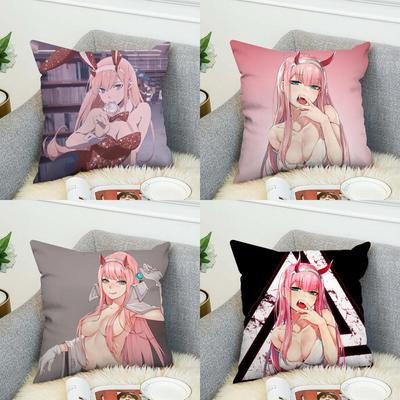 Darling In The FranXX Pillow Case For Car Sofa Decorative Home Doublesided Print Plush Square Throw Pillow Cushion Cover