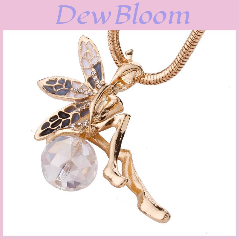 Florale Engelsflügel Halskette Legierung Modeschmuck Stilvolles Accessoire Geschenk für Sie Geburtstag Hochzeit