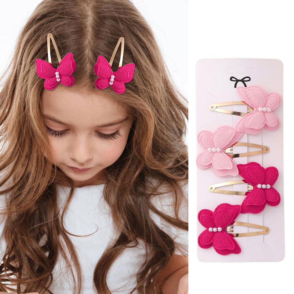 4Pcs Fashionable Double Bows Hair Clips For Stylish Hairstyles Hairpin Metal Barrettes 3D Design Hair Accessory