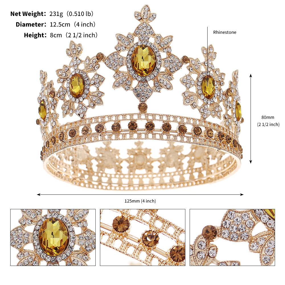 Halloween Party Fairytale Kingdom Happy Wedding Retro Color Crystal Rhinestone Tiaras Coronas Bride Wedding Crown for Bride