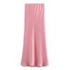 Eleganter Satin-Midirock im französischen Stil - Hoher Bund, Minimalistisches A-Linien-Schirmdesign für Damen