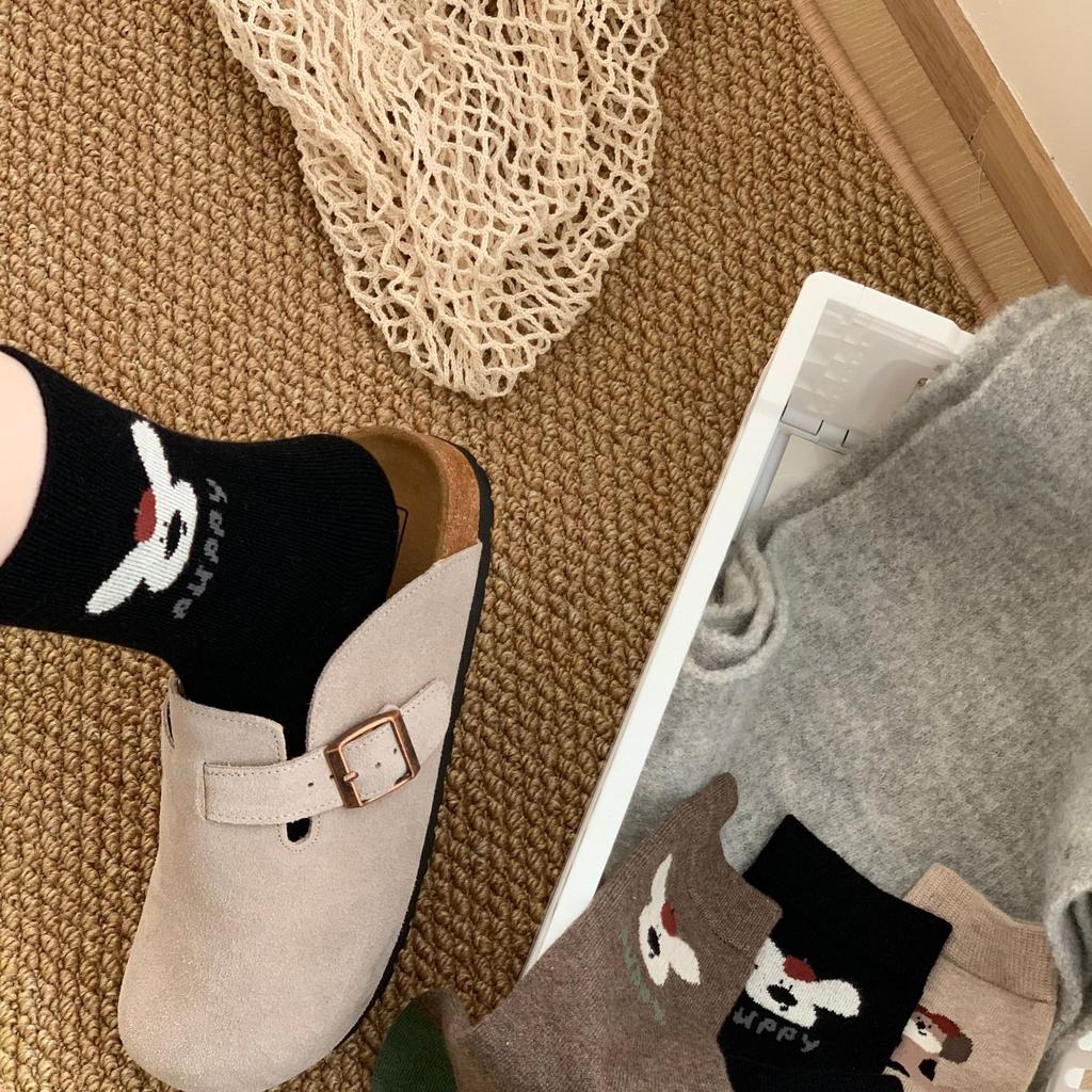 Season Cute Cartoon Illustration Dog Wool Socks Women'S Trendy Sweet Boneless Warm Socks