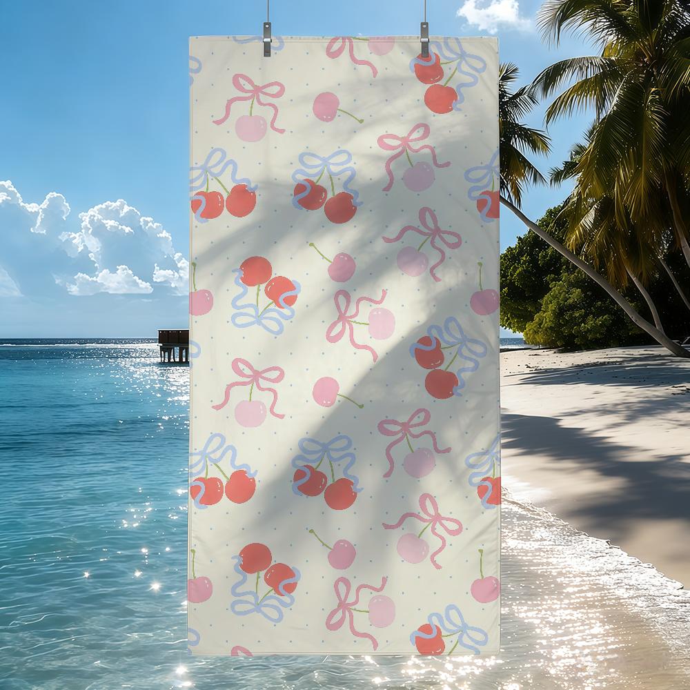 Floral Bow Flower pink Towel Quick Drying Beach Towels Are Suitable For Swimming Pools Camping Yoga And The Gym