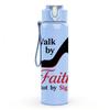 1PC Walk By Faith High Heel Shoe 750ml Color Plastic Sports Water Bottle Leakproof Flip Straw Lid Suitable for Sports Office Home Use