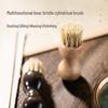 Mini Beechwood Chess-Shape Boar Bristle Shoe Brush - Dual Color, Polished, Multi-functional for Dust Removal