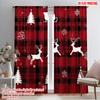 2pcs,2D Plane Printing Minimalist Curtains Christmas2 Versatile Durable Polyester (without Rod) Decorations Outdoor Perfect for