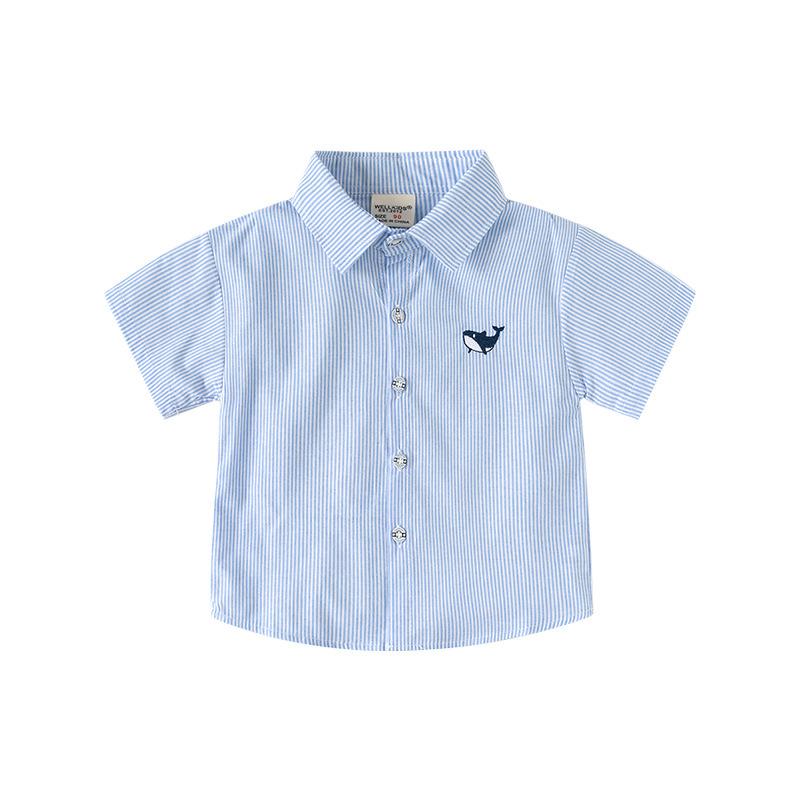 Boys Short Sleeve Shirt Casual Button Down Collared Summer Top Fashion Clothing for Toddler and Kids