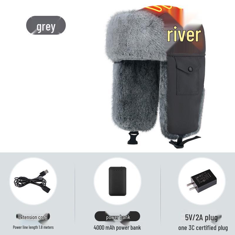 

Heated Men s Winter Windproof Hat with Ear Protection and Velvet Insulation for Outdoor Cycling Head Circumference (54-59cm)