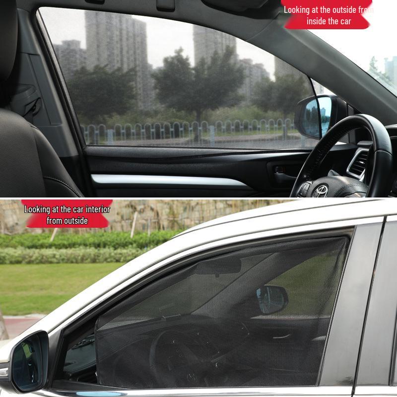 Magnetic Mesh Car Window Sunshade: Mosquito-Proof, Heat-Insulating Side Screen