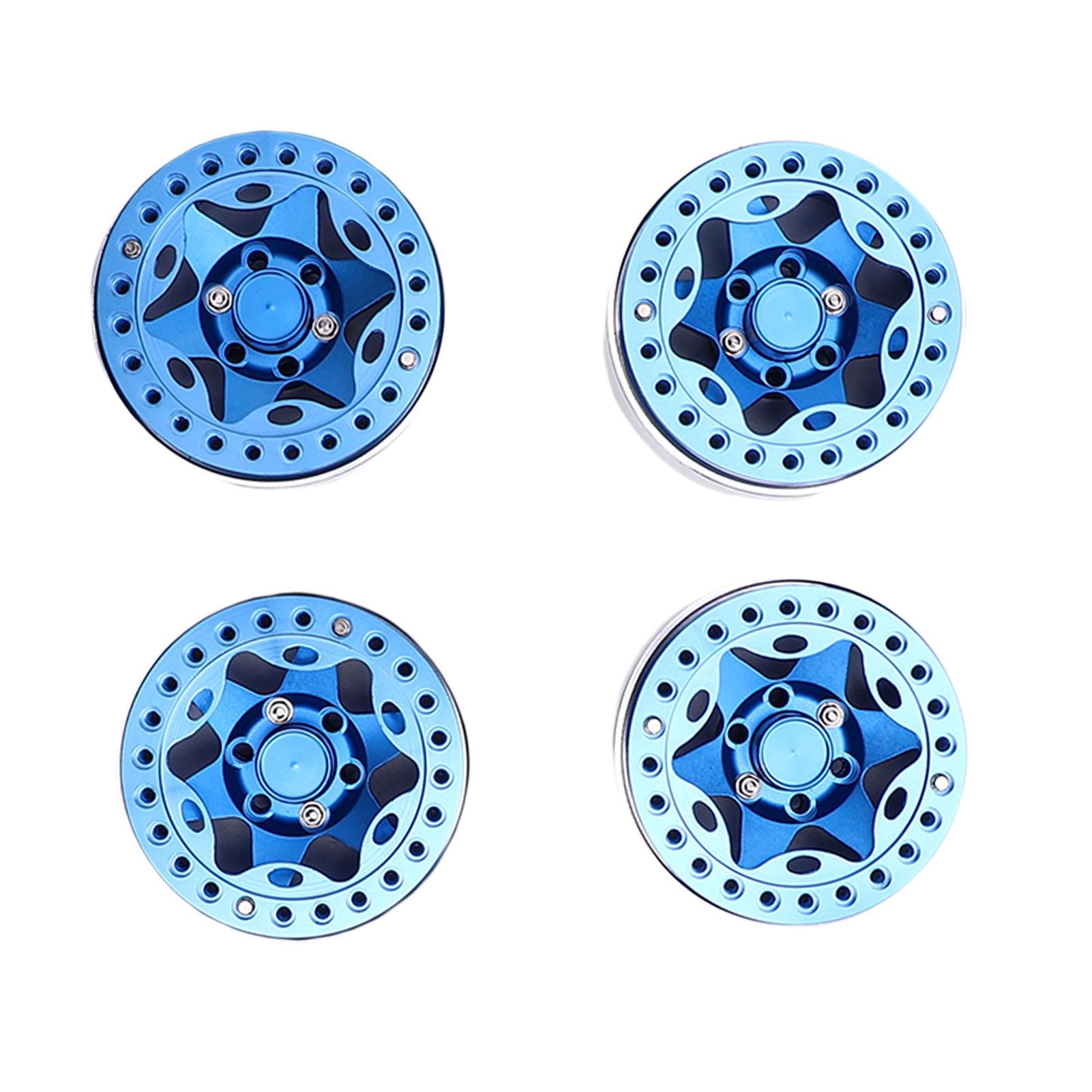 

4 шт. 1,9-дюймові колісні диски Beadlock, маточини з алюмінієвого сплаву, маточини коліс для RC-краулера 1 10, аксесуари для апгрейду, імітація VP Blue синій