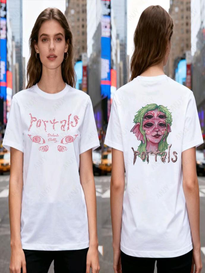 Melanie Martinez Portals Album Printed T-shirt for European and American Singers Loose Cotton