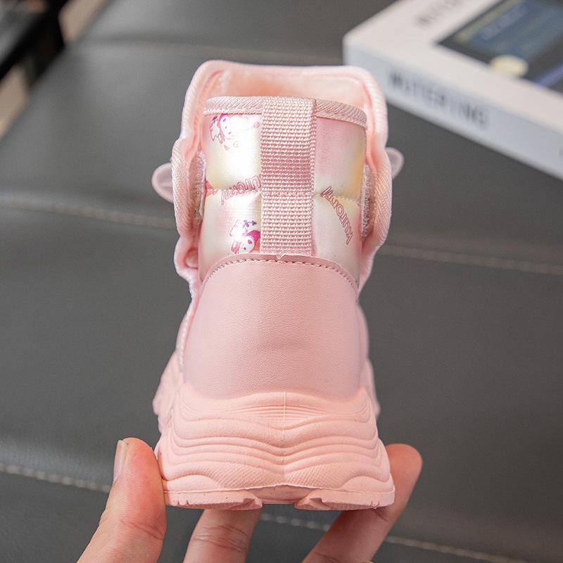 Girls' Fleece-Lined Snow Boots, 2025 Winter Style, Waterproof & Non-Slip, Warm Cotton Shoes for Medium & Large Kids