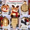 Winterglow Snowman Reindeer Solar Icicle Light Decor For Christmas Holiday Home Yard Scene