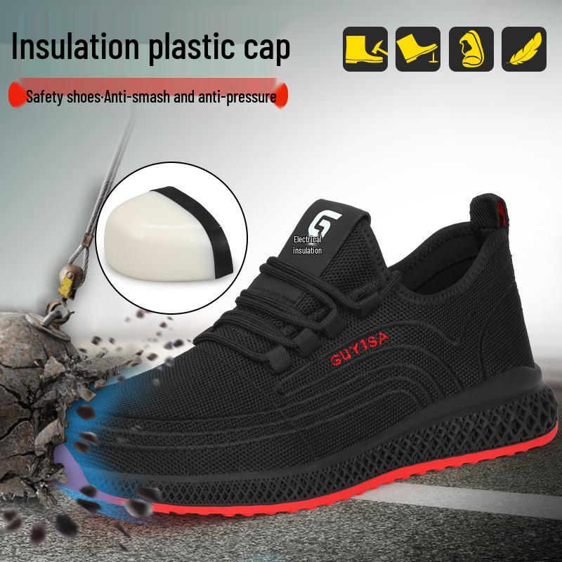 Men's Breathable Safety Shoes: Steel Toe Protection, Anti-Smash, Anti-Puncture, Insulated for Electricians (10KV)