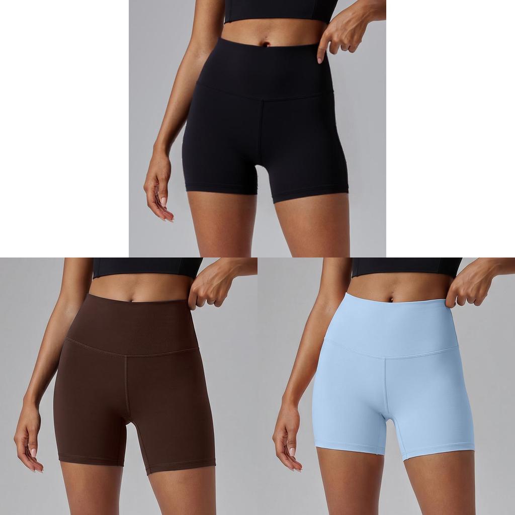Yoga Shorts For Women High Waist Absorbing Nylon Spandex With Moisture Wicking For Fitness And Running