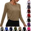 Womens Spring Tops Long Sleeve Crewneck Basic Lightweight Summer Shirts for Women Casual Loose Fit Style Womens Summer Shirts