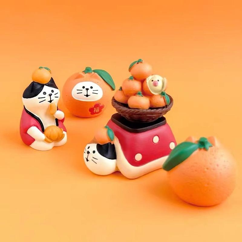 ZAKKA Grocery Japanese Cat Orange INS Creative Tide Play Miniature Gifts Resin DIY Home Furnishings, Crafts Ornaments