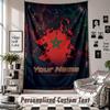 Custom Tapestry Wall Hanging, Morocco Football Personalized Name Text Home Wall Decor