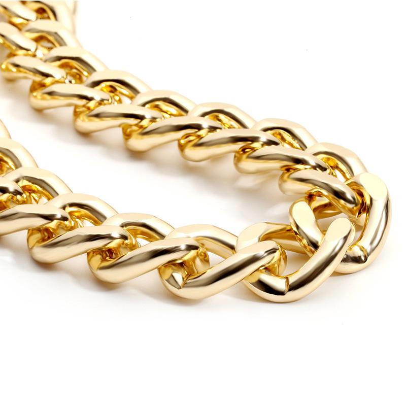 Collier ras du cou punk hip hop pour femmes, collier gothique cubain épais de déclaration