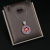 925 Sterling Silver Luxury Red Diamond Zircon Necklace Birthday Anniversary Wedding Party Gift