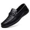 New spring first-layer cowhide beanie shoes men's genuine leather crocodile pattern casual foot leather shoes men's large size men's shoes 48
