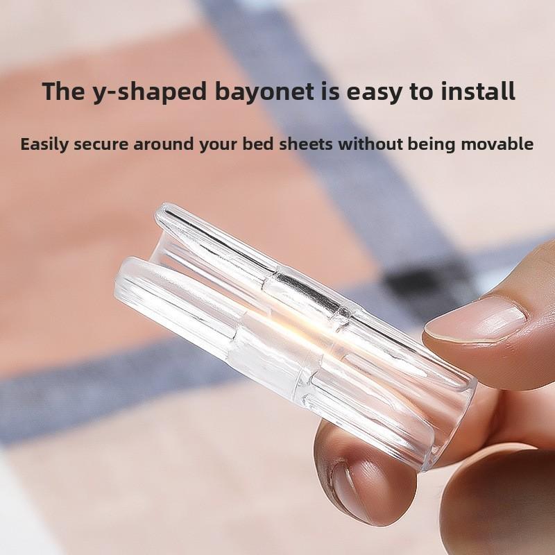 6pcs Household Bed Sheet Securing Clip With Transparent Plastic For Bed Tool