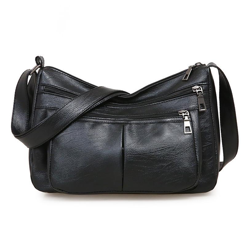 

Женская сумка через плечо из ПУ, большая вместительная сумка, сумка-мессенджер, сумка для матери чёрный