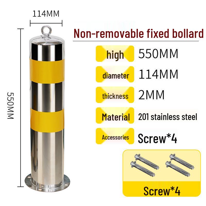 Reflective Steel Anti-Collision Parking Post with Lock