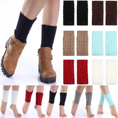 Solid Color Women Winter Leg Warmers Socks Knitting Boot Warmers Boot Socks