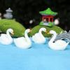 Miniature Swan Figurine Mini White Swan Resin Statue Realistic Animal Ornament Dollhouse Fairy Garden Micro Landscape Decoration