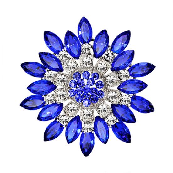 Gioielli con strass di cristallo con spilla a forma di fiore da donna per il regalo della festa nuziale