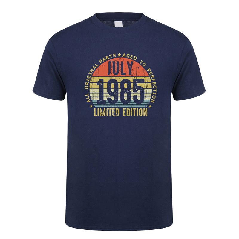 Made In January 1985 T Shirt Short Sleeve Born In March September October Every Month of 1985 Tops 40th Birthday Gift Tee OT037