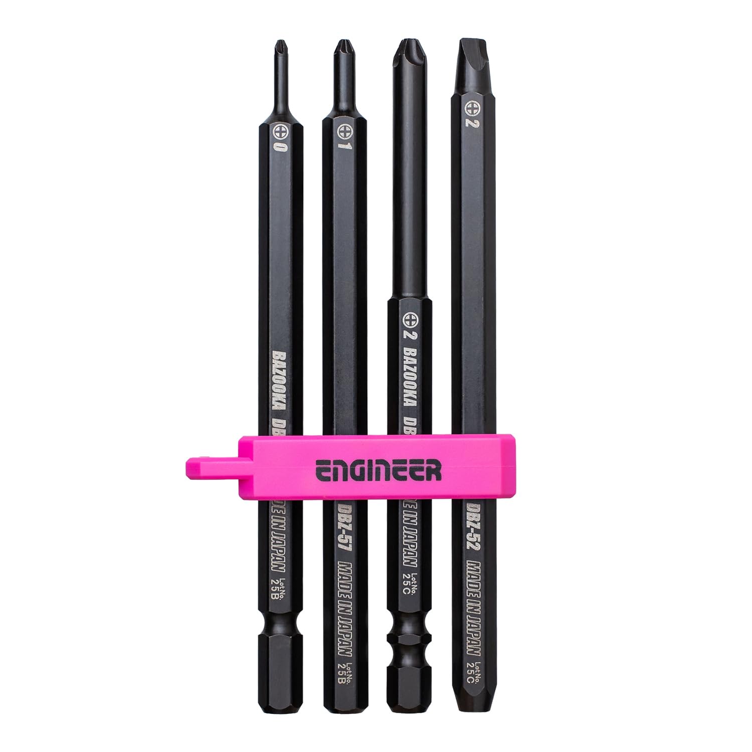 Engineer Screw Bazooka Set PINK BLACK set for 2 & 4-piece + No. 0, 1, DBZ-22P розовый