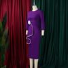 D612 Women's Winter 2025 Elegant Ruffle Bodycon Slit Dress