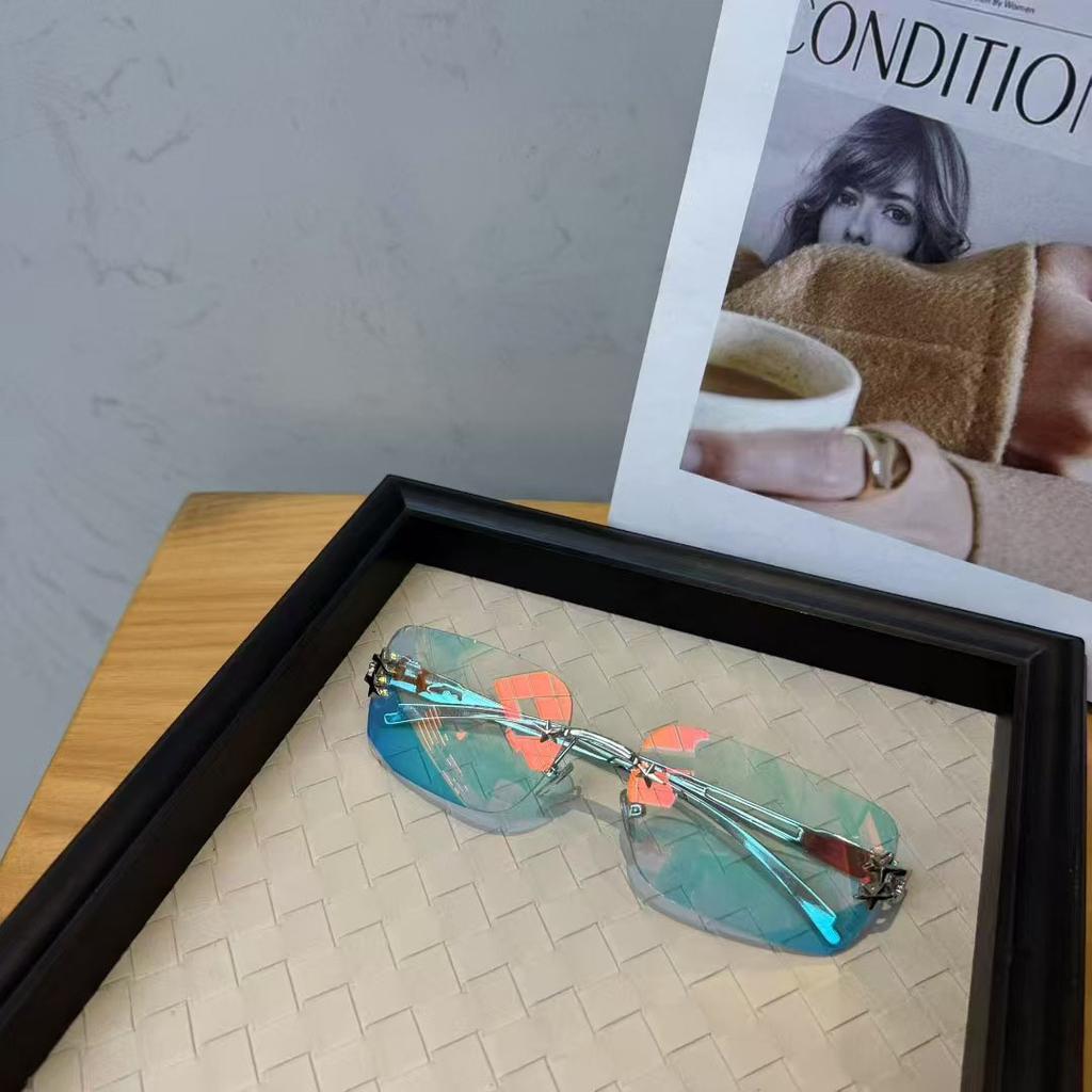 Korean Style Women'S Sun Glasses Rectangle Shape Rimless Men Women Sunglasses Holiday Travelling Sunglass Woman